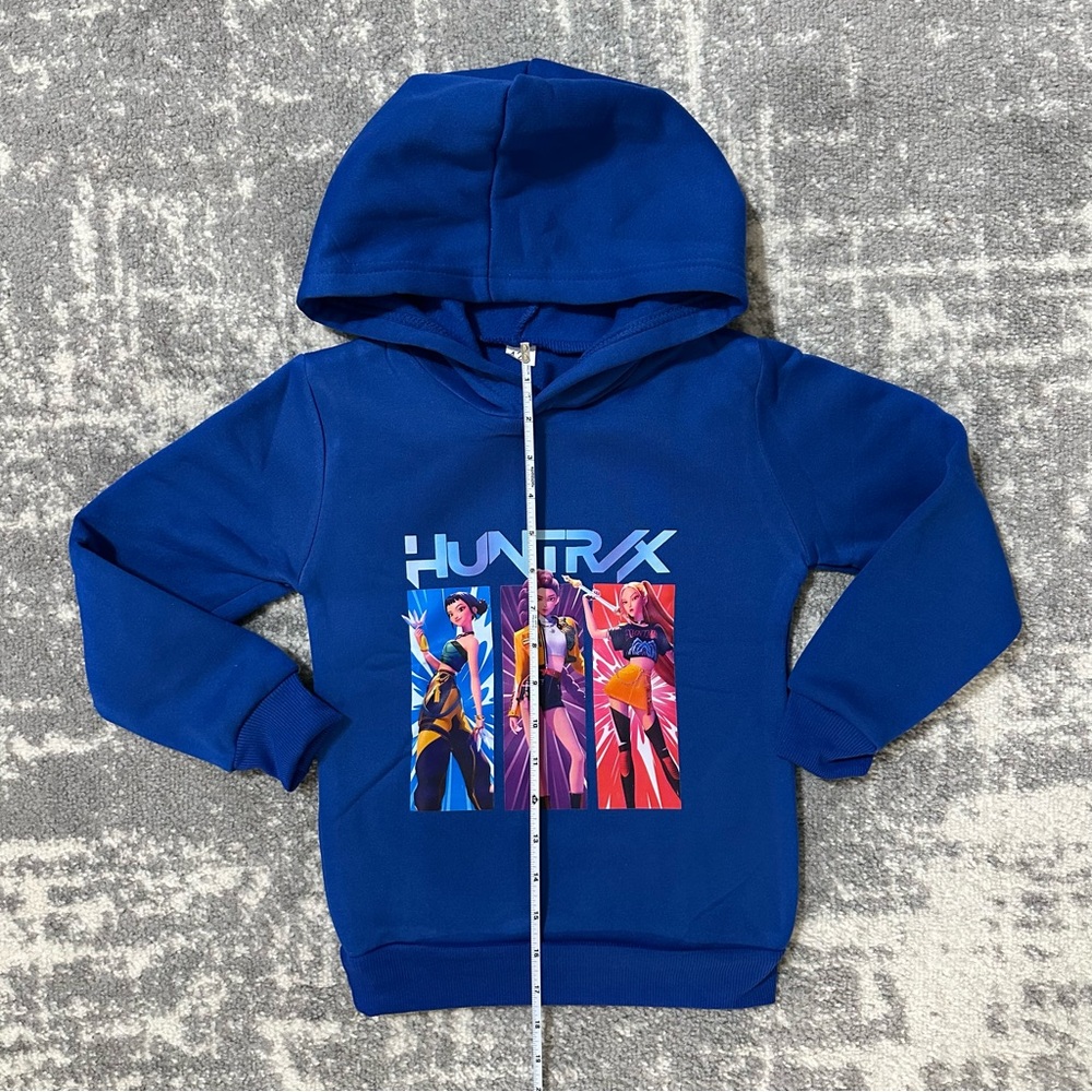 Kpop Demon Hunters Pullover Hoodie Kids Sweatshirt Girl Boy Blue, 120, Age 5-6 - Picture 4 of 5